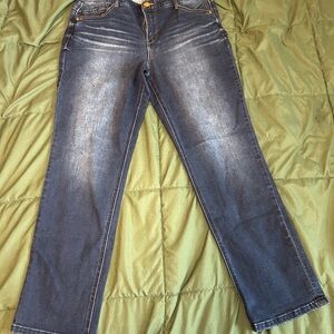 Democracy Women's Straight-Leg Jeans in Dark Blue Fade